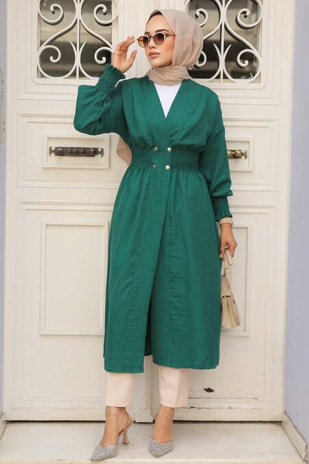 Emerald Green Modest Coat 11872ZY